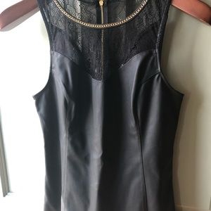 Express faux leather and lace tank. New with tags.